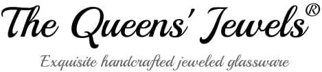 THE QUEENS' JEWELS Seashell Jeweled Stemless Wine Glass, 21 oz. - Unique Gift for Women, Birthday, Cute, Fun, Not Painted, Decorated, Bling, Bedazzled, Rhinestone