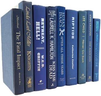 Real Books by Color® (Set of 9, Blue) Decorative Bookshelf Home Decor Shelf Styling Photo Prop