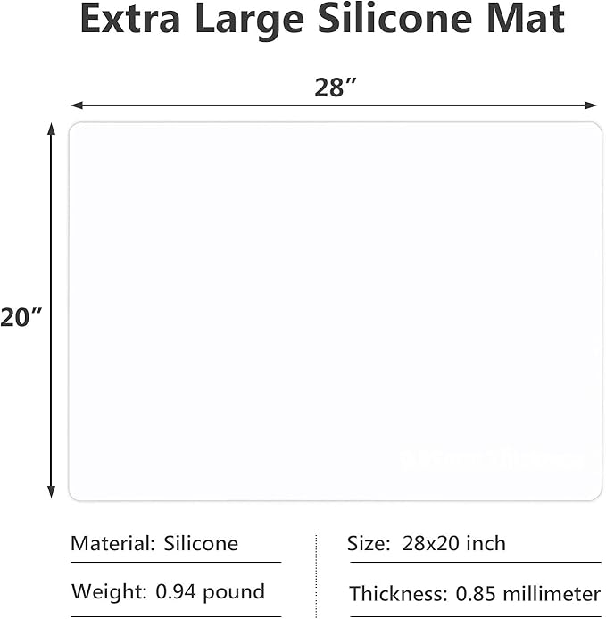 Gartful 2Pcs Extra Large Silicone Mats for Countertop, 28" by 20" Multipurpose Mat, Counter Table Protector, Desk Saver Pad, Placemat Nonstick Nonskid Heat-Resistant Pad, Translucent