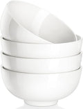 MALACASA 26 Oz Porcelain Soup Bowls Set of 4, White Ceramic Bowls for Kitchen, Cereal Bowl for Oatmeal, Fruit, Salad, Ramen and Rice Bowl -Dishwasher & Microwave Safe Bowls