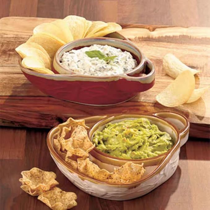 Soup and Side Bowl Plate Ceramic, Chip and Dip Divided Bowls, Anti-Soggy Cereal Bowl Bread Dipping Bowls Plates for Salad Breakfast, and Sandwich Ideal for Home and Restaurant (apricot)