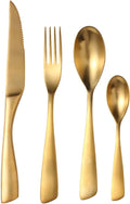48 Piece Gold Silverware Set for 12,Modern Unique 18/10 Stainless Steel Flatware Cutlery Set, Eating Tableware Set,Vintage Luxury Style Cutlery Set for Home Restaurant Wedding Party