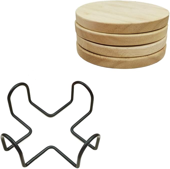 Personalized Wooden Coasters for Drinks - Custom Engraved, Monogram, Great Gifts for Relatives, Friends or Yourself (M, Set of 4)