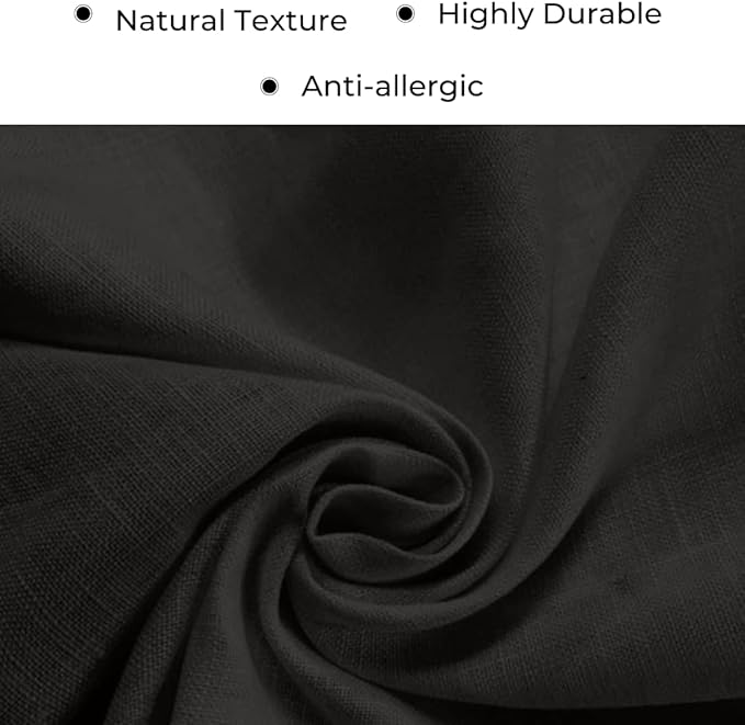 D'Moksha Homes Linen Black Table Runner 84 Inches Long - 100% Pure Linen 14 x 84 Inch Table Runner for Dining, Spring, Easter - Machine Washable