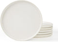 famiware Star Salad Plates for 6, 8 inches Plate Set, Stoneware Dinnerware, Small Dinner Plates for Dessert, Salad, Appetizer, Matte White