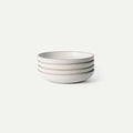 MORA Medium Dishes Set of 4, 30oz Ceramic Pottery Pasta Plate/Wide Bowls - Microwave, Oven and Dishwasher Safe - Oat