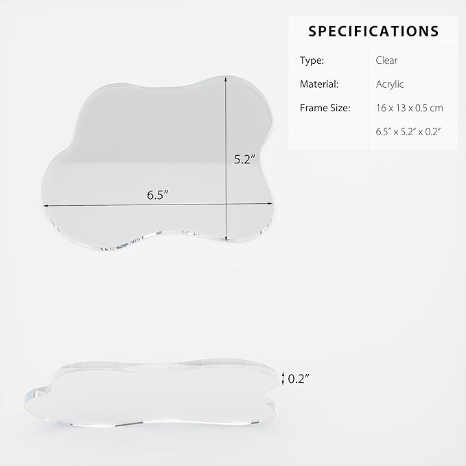 Acrylic 5Pcs/Set Coaster for Desk, Clear Bar Drink Coaster, Clear Cloud Shape Coffee Cup Coaster, Perfect for Tabletop Protection and Accessories Display.