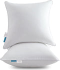 Oubonun 16 x 16 Throw Pillow Inserts Set of 2-100% Cotton Cover - White Couch Bed Decorative Pillow Pair