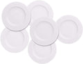 6pcs Salad Dessert Plate 7.5inch White Porcelain Dinner with Round Flat Design Good for the Gift