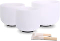 7inch 8inch 9inch Crystal singing bowls set sound bowl for healing Mindfulness, Meditation, Yoga, Spiritual and Body Healing Chakra Bowl (7C+8A+9G, 7 inch +8 inch + 9inch)