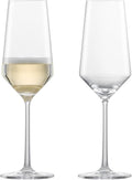 ZWIESEL GLAS Pure Champagne Glass (Set of 2), Champagne Flutes with Effervescent Point, Dishwasher-Safe Tritan Crystal Glasses, Made in Germany (7 Ounce)