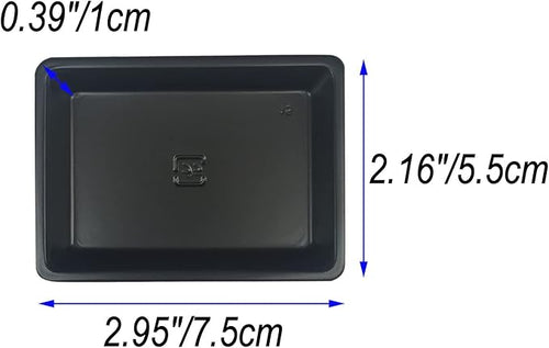 100 pcs Mini 2.95"x2.16" Dipping Sauce Dishes, Plastic Disposable Rectangular Black Soy Sauce Plate Set, Condiment Serving tray, Seasoning Platter, Appetizer Bowel -for Sushi Mustard Vinegar Soy BBQ