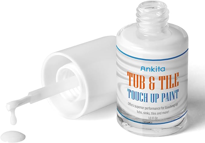 Specialty Tub and Tile Paint, High-Gloss Bathtub Paint White, Quick-Dry Porcelain paint for Scratches & Chips on Fiberglass, Porcelain, Acrylic, Enamel, Cast Iron, Bathtubs, Tiles, Sinks and Toilets(White)