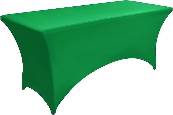 10-Pack 6ft Spandex Table Covers for Rectangle Standard Folding Tables - Wrinkle Resistant Stretch Tablecloths - Ultimate Fitted Table Protector for Parties, Banquet, Wedding
