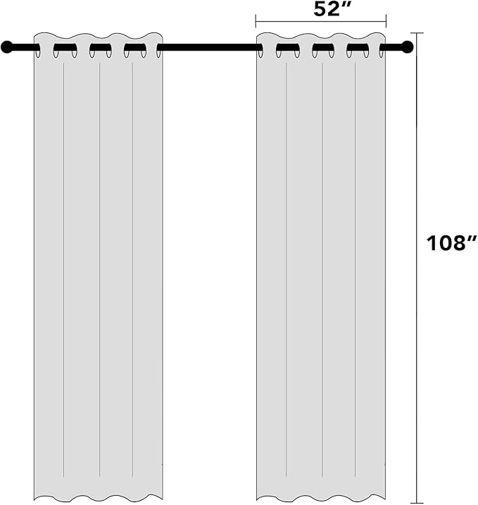 PrinceDeco 100% Absolutely Blackout Linen Curtains with Thermal Insulated White Liner Extra Long Curtains for Living Room Bedroom Noise Reducing Window Treatments Drapes,Set of 2,52 x 108 Inch,Orange