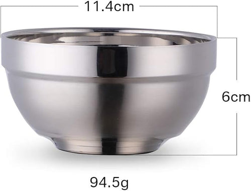 10pcs stainless Steel Bowls Set，4.48Inches Double Walled Insulated Large Serving Rice Cereal Salad noodle，350ml Unbreakable Deep Bowl for kitchen Restaurant，Dishwasher Safe