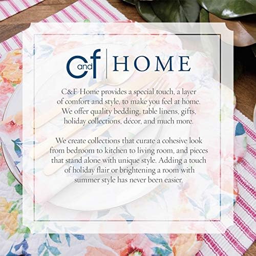 C&F Home 13" x 19" Amaya Reversible Scalloped Quilted Vintage Floral Flower Themed Jacobean Dining Tabletop Placemats Set of 6 All Seasons Spring Summer Home Kitchen Dinner Table Décor Decoration S/6