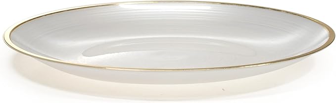 " OCCASIONS " 240 Plates Pack,(120 Guests) Premium Wedding Party Disposable Plastic Plates Set -120 x 10'' Dinner + 120 x 7'' Salad/Dessert (Belize in White Pearl & Gold)