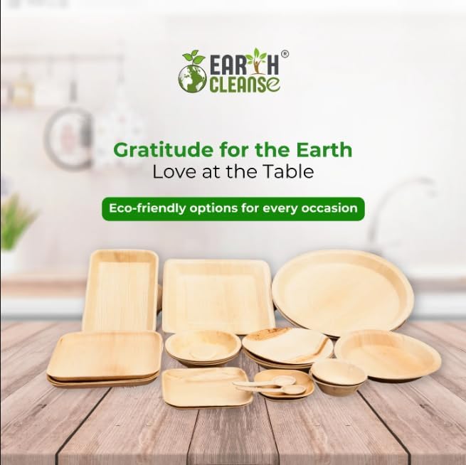 4" Areca Palm Leaf Square Bowls Compostable Biodegradable Eco-Friendly Bowls Natural Disposable Bowls, Perfect for Picnic Catering, Dessert, and Wedding (Pack of 50)