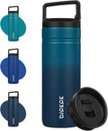 BJPKPK Insulated Water Bottle with 2 Lids,20 oz Double Wall Stainless Steel Vacuum Tumbler Travel Coffee Mug,Wide Mouth Thermal Cup,Sea