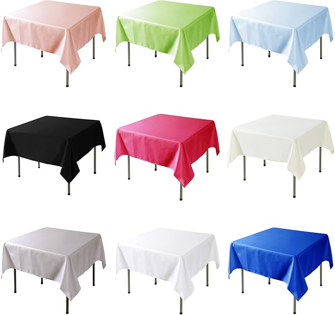Fokitut 2 Pack Waterproof Square Tablecloth, 90x90 Inch, Stain Resistant and Wrinkle Polyester Table Cloth, Fabric Table Cover for Kitchen Dining, Wedding, Party, Holiday Dinner-Emerald