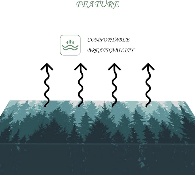 60x84 Inch Nature Rectangular Tablecloth Forest Silhouette Painting Table Cloth Waterproof Durable Table Cover for Picnic Indoor Gaming Room Decor