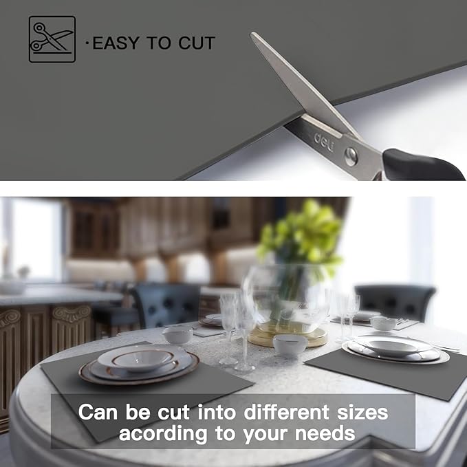 Silicone Mats for Kitchen Counter, 47.3"x23.6"(120cmx60cm) Large Heat Resistant Mat Kitchen Island Waterproof 2MM Thick Countertop Protector Mat Nons-slip Extra Large Counter Mat, Translucent Brown