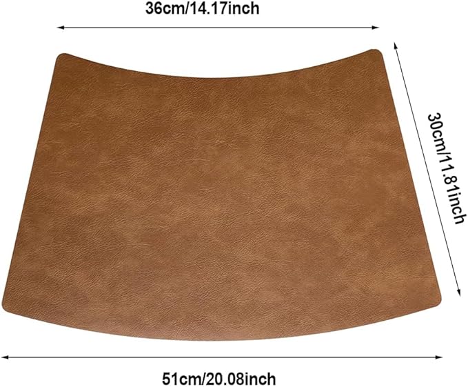 Leather Round Table Washable Placemats, Thick Faux Leather Heat Resistant Wedge Table Placemat, Waterproof Non-Slip Easy to Clean Place mat for Kitchen Coffee Dining Room Table Set of 8