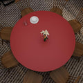 Round Table Pad,1.8mm Thick,Dia.43 Inch,Round Leather Table Cover,Round Table Protector,Round Dining Table Protector,Round Table Top Protector.(Dia.43,Black+Wine Red)