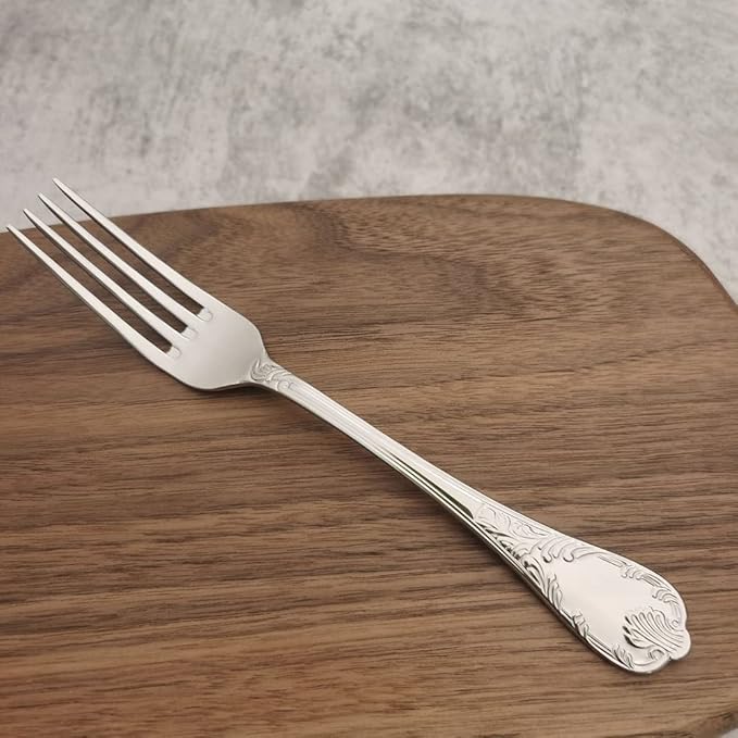48-piece Silverware Set for 12, Retro Royal Palace Style Stainless Steel Flatware Cutlery Serving Utensils, Eating Tableware for Home Kitchen Hotel Restaurant, Mirror Polished