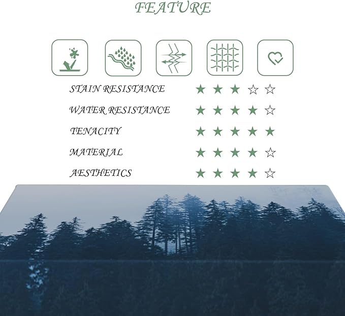 70x140 Inch Nature Rectangular Tablecloth Tall Tree Forest Table Cloth Waterproof Durable Table Cover for Holiday Picnic Outdoor BBQ Decor