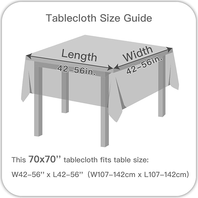 maxmill Square Table Cloth Swirl Design Water Proof Wrinkle Free Heavy Weight Soft Tablecloth Decorative Fabric Table Cover for Outdoor and Indoor Use Square 70 x 70 Inch Sage Green