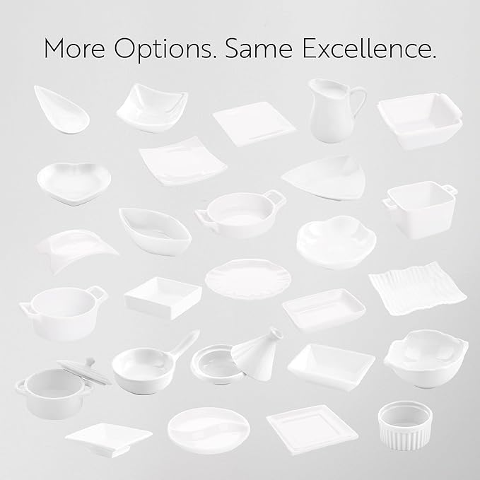 Restaurantware-2 Ounce Dipping Sauce Bowls, 10 Canoe Shape Dipping Sauce Dishes - Microwave-Safe, Oven-Safe, White Porcelain Small Dishes, Chip-Resistant, For Sauces Or Individual Portions