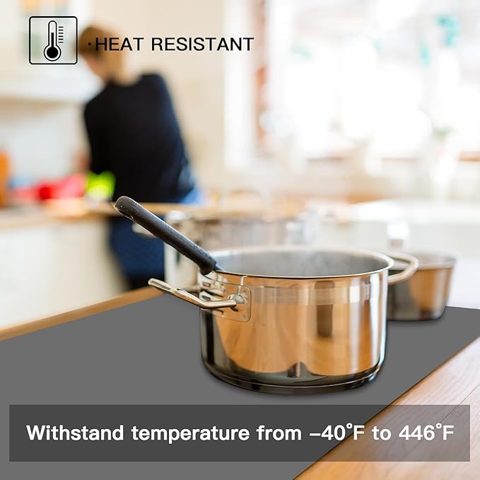 Extra Large Silicone Mat 31.5"x23.6"x0.08”, Multipurpose Silicone Mat Thick Heat Resistant Mat, Nonstick Kitchen Counter Mat, Waterproof Nonslip Silicone Mats for Kitchen Counter, Semitransparent