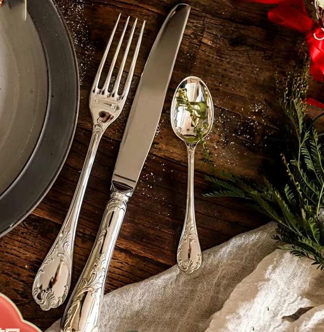 48-piece Silverware Set for 12, Retro Royal Palace Style Stainless Steel Flatware Cutlery Serving Utensils, Eating Tableware for Home Kitchen Hotel Restaurant, Mirror Polished