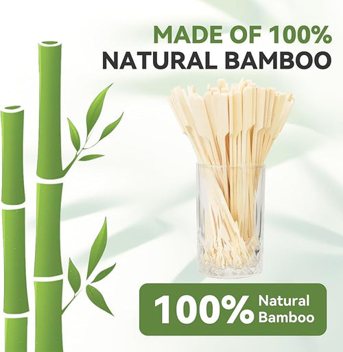 100PCS Cocktail Picks, Fancy Picks for Appetizers, Decorative Skewers for Appetizers Drinks Party Fruit, 6 Inch Long Wooden Bamboo Paddle Food Sticks Charcuterie Boards Accessories