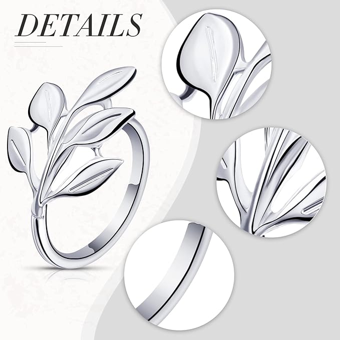 Hotop 300 Pcs Leaf Napkin Rings Set Silver Metal Napkins Rings Holders Bulk Glossy Table Adornment for Vintage Wedding Bridal Thanksgiving Christmas Holidays Fall Dinner Party Decoration Favors