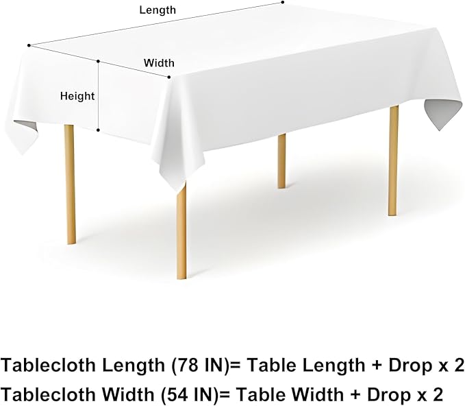 misaya Rectangle Waterproof Vinyl Table Cloth, Buffalo Flannel Backed Tablecloth, Wipeable Plastic Table Cover for Valentine's Day, Dinner, Kitchen, Outdoor (54" x 78", Red and White)