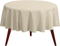 Gee Di Moda Round Tablecloth - 90 Inch Ivory Round Table Cloth for 30 to 60 Inch Round Tables - Heavy Duty Washable Fabric - for Buffet Table, Holiday Party, Dinner, Wedding & Baby Shower