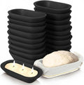 Nuogo 20 Pcs Wooden Dough Bowls Bulk 8.6 Inch Rustic Vintage Hand Carved Wood Dough Bowls Dining for DIY Home Crafts Making Farmhouse Fruits Supplies(Black)