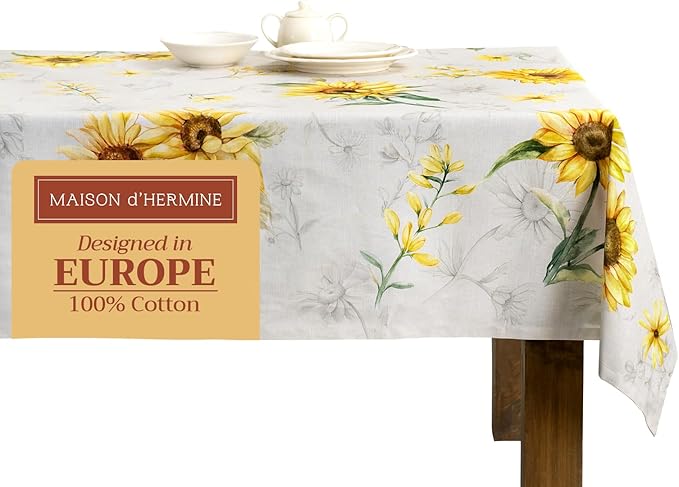 Maison d' Hermine Table Cloth Rectangle Table 100% Cotton 70 x 120 Inches Tablecloth Reusable Decorative for Dining Room Farmhouse Home Valentines Day Decorations Spring Summer - Candice