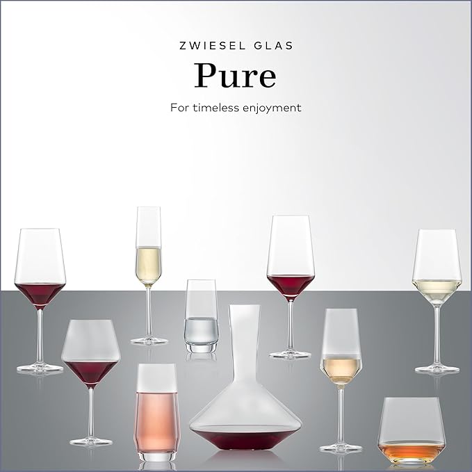 ZWIESEL GLAS Pure Champagne Glass (Set of 4), Champagne Flutes with Effervescent Point, Dishwasher-Safe Tritan Crystal Glasses, Made in Germany (10 Ounce)
