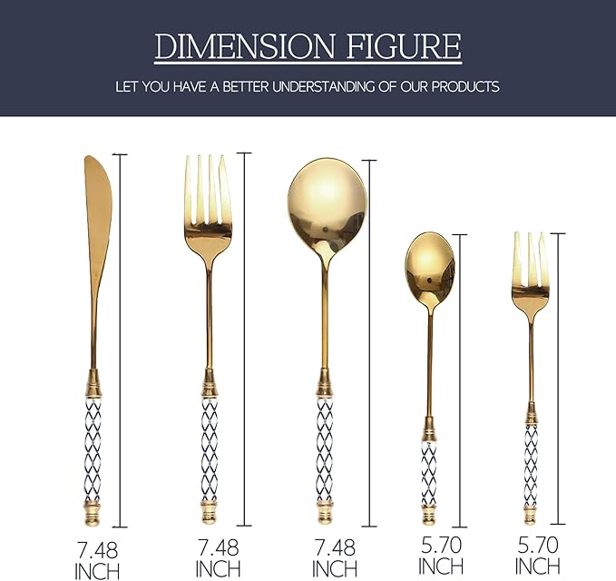 40-piece Silverware Set With Ceramic Handle, Premium Food Grade Stainless Steel Flatware Sets, Mirror Polished Cutlery Set, Dishwasher Safe (for 8 People)