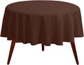 Gee Di Moda Round Tablecloth - 108 Inch Chocolate Round Table Cloth for 48 to 72 Inch Round Tables - Heavy Duty Washable Fabric - for Buffet Table, Holiday Party, Dinner, Wedding & Baby Shower