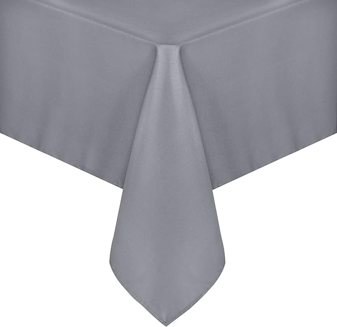 sancua Rectangle Tablecloth - 70 x 108 Inch - Stain and Wrinkle Resistant Washable Polyester Table Cloth, Decorative Fabric Table Cover for Dining Tables, Buffet Parties and Camping, Light Grey