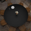 Round Table Pad,1.8mm Thick,Dia.36 Inch,Round Leather Table Cover,Round Table Protector,Round Dining Table Protector,Round Table Top Protector.(Dia.36,Black+Black)