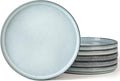 famiware Star Dinner Plates for 6, 10 inches Plate Set, Scratch Resistant, Stoneware Dinnerware, Kitchen Modern Rustic Serving Dishes, Smoky Blue