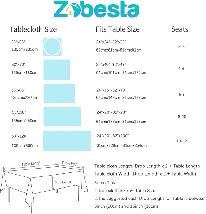 Zobesta Linen Green Table Cloth Checkered 86 x 53 Inch Linen Tablecloth Rectangle Tables, Farmhouse Soft Boho Tablecloth for Outdoor, Party, Holiday, Picnic, Dining