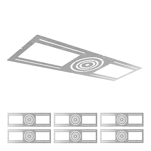 ASD 6 Pack New Construction Mounting Plate with Symmetric Round Hole - 3-4-6" Flat Steel Rough-in Wafer Light Bracket, LED Recessed Lighting Housing