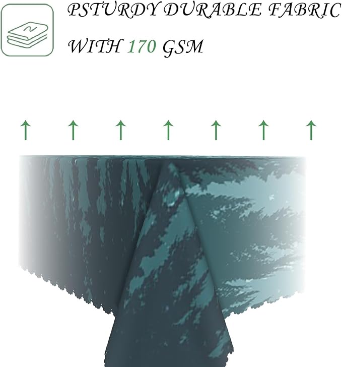 52x70 Inch Nature Rectangular Tablecloth Forest Silhouette Painting Table Cloth Waterproof Durable Table Cover for Picnic Indoor Gaming Room Decor